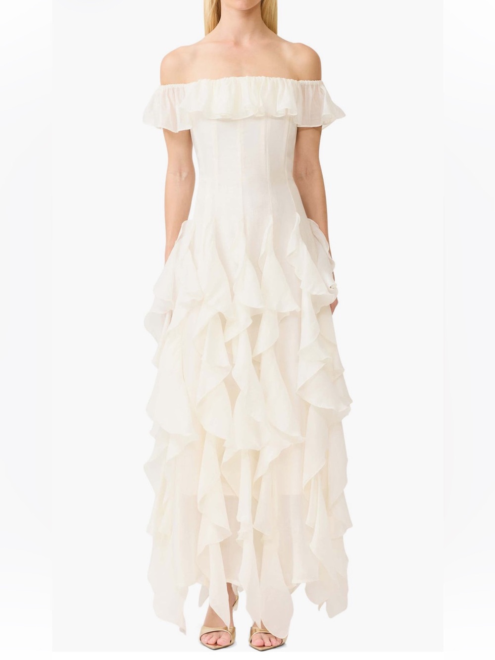 Elliatt Yvette Off the Shoulder Ruffle Gown